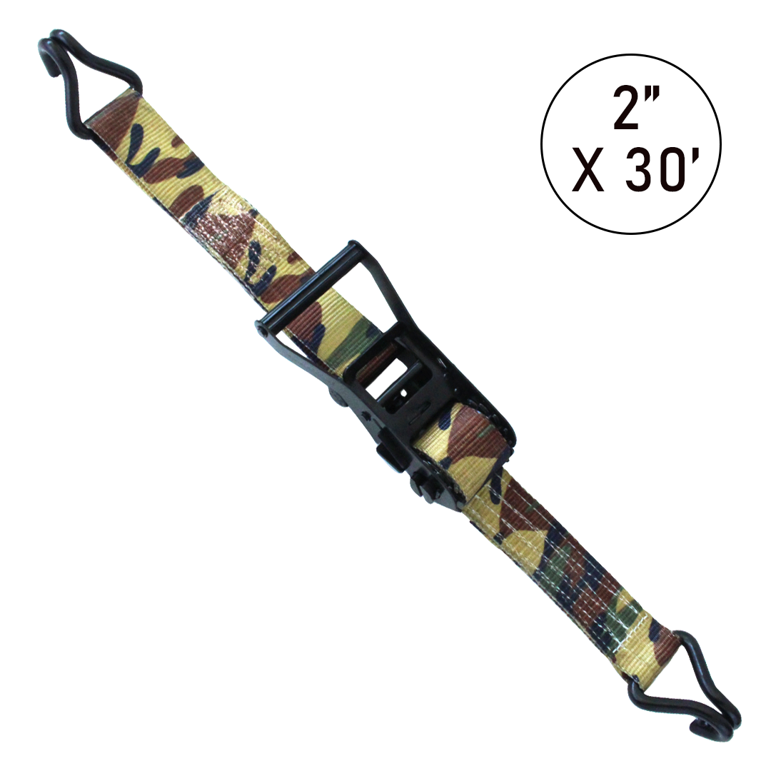 Boxer 2 x 30' Ratchet Strap with Twin J Hook - 10,000 lbs