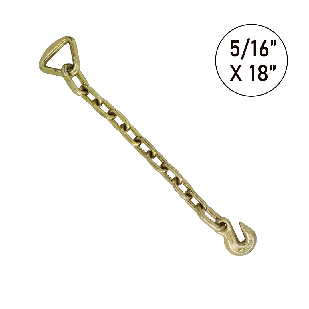 Grade 70 18 Trailer Safety Chain with Delta Ring and Grab Hook