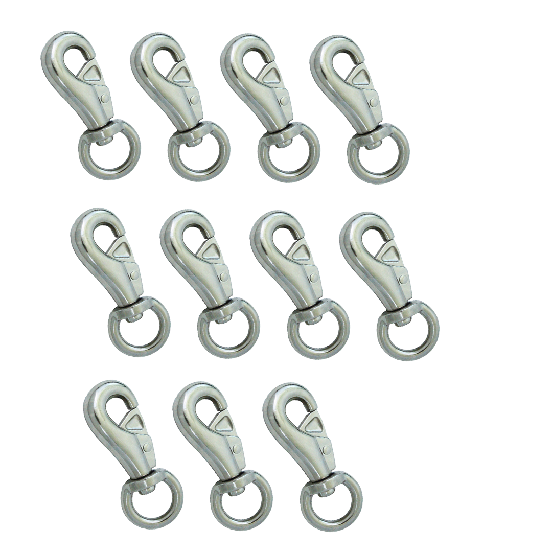 10-Pack Nickel-Plated Swivel Snap Hooks: Effortless Tenting with 360 ...