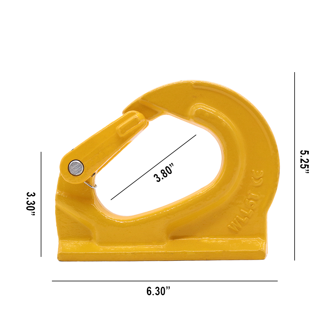 Heavy-Duty 5-Ton Weld-On Anchor Hooks with Safety Latch - G80 Construction