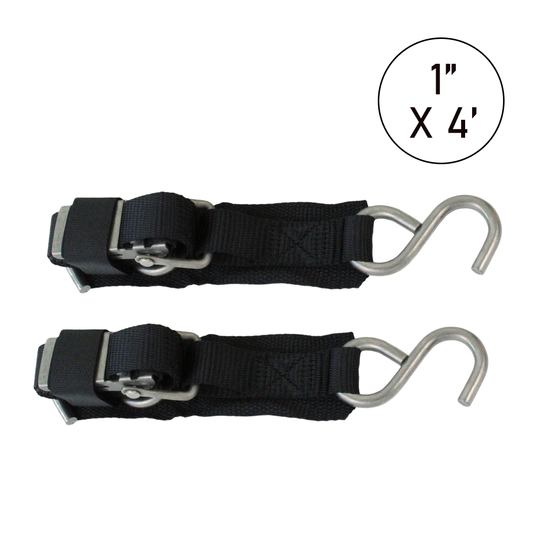 Marine-Grade Tie-Down Kit: 4 Ropes & 2 Transom Straps for Superior Boat Protection