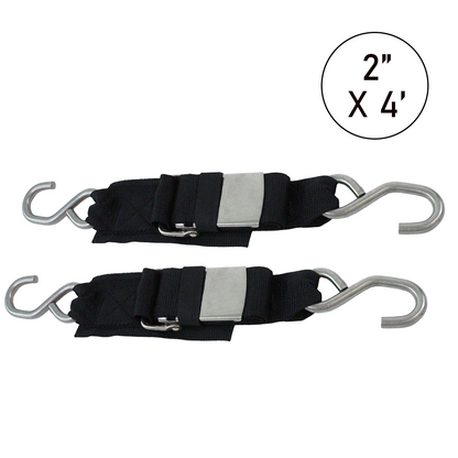 Marine-Grade Tie-Down Kit: 4 Ropes & 2 Transom Straps for Superior Boat Protection