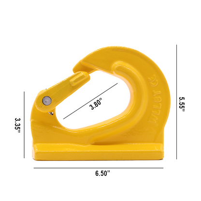 Heavy-Duty 8-Ton Weld-On Anchor Hooks with Safety Latch - G80 Construction