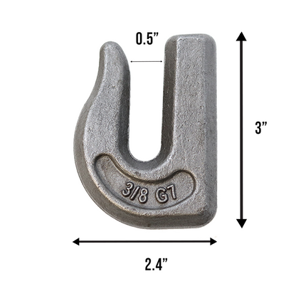 Heavy-Duty 3/8" Forged Clevis Grab Hook - Secure Cargo on Flatbed Trucks & Trailers