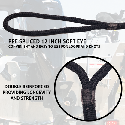 Marine-Grade Tie-Down Kit: 4 Ropes & 2 Transom Straps for Superior Boat Protection