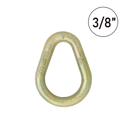 Heavy Duty 3/8" Forged Pear Ring - 5400 lbs WLL, Yellow Chrome - Towing, Recovery, Off-Road