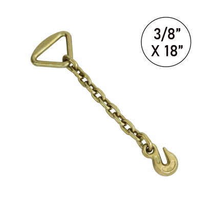 Grade 70 18" Trailer Safety Chain with Delta Ring and Grab Hook